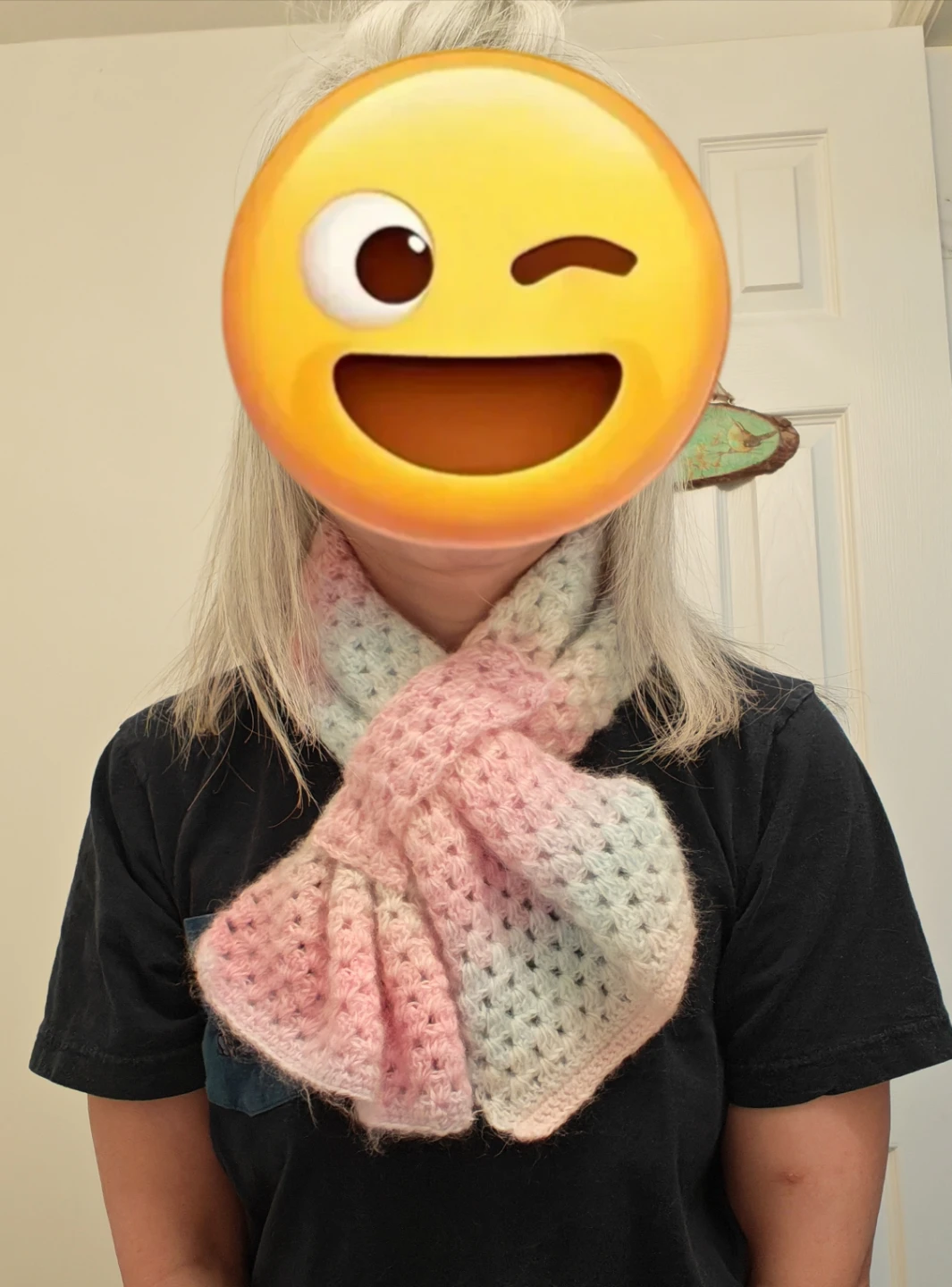 Handmade Crocheted Scarf - Pastel Rainbow