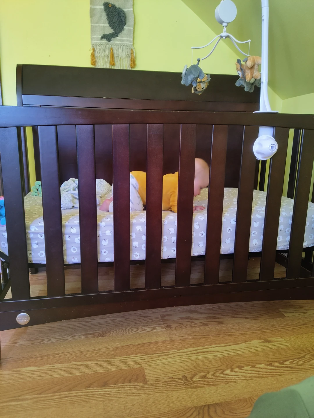 Dark Brown Wooden Crib