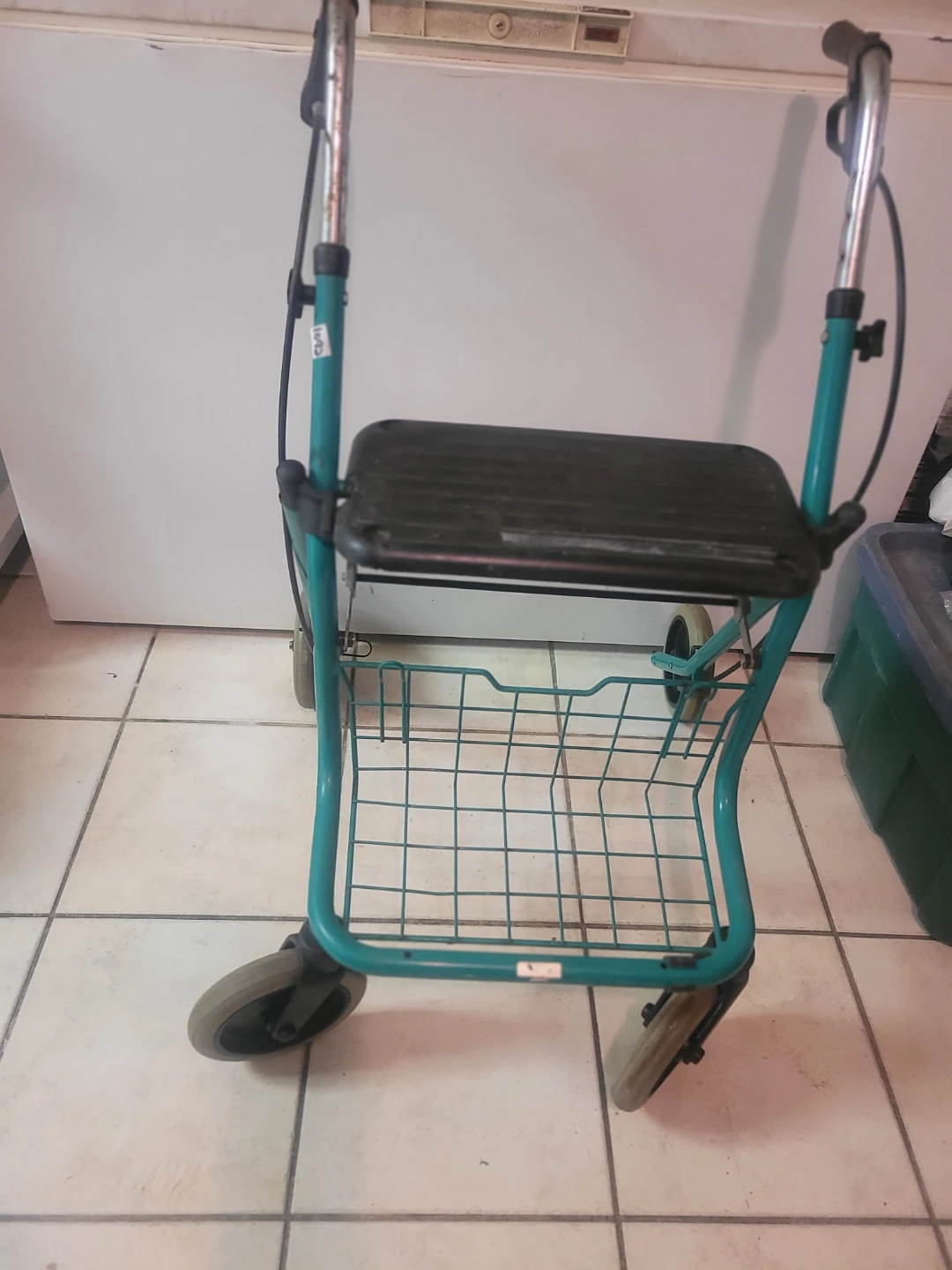 Teal Rolling Walker with Seat and Basket - photo 2