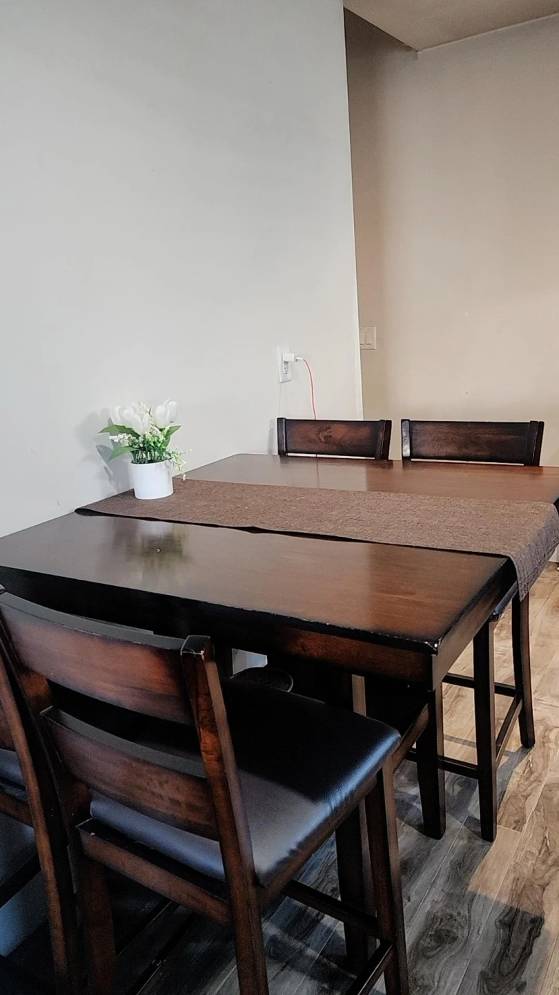 Wooden Dining Table with 4 Chairs