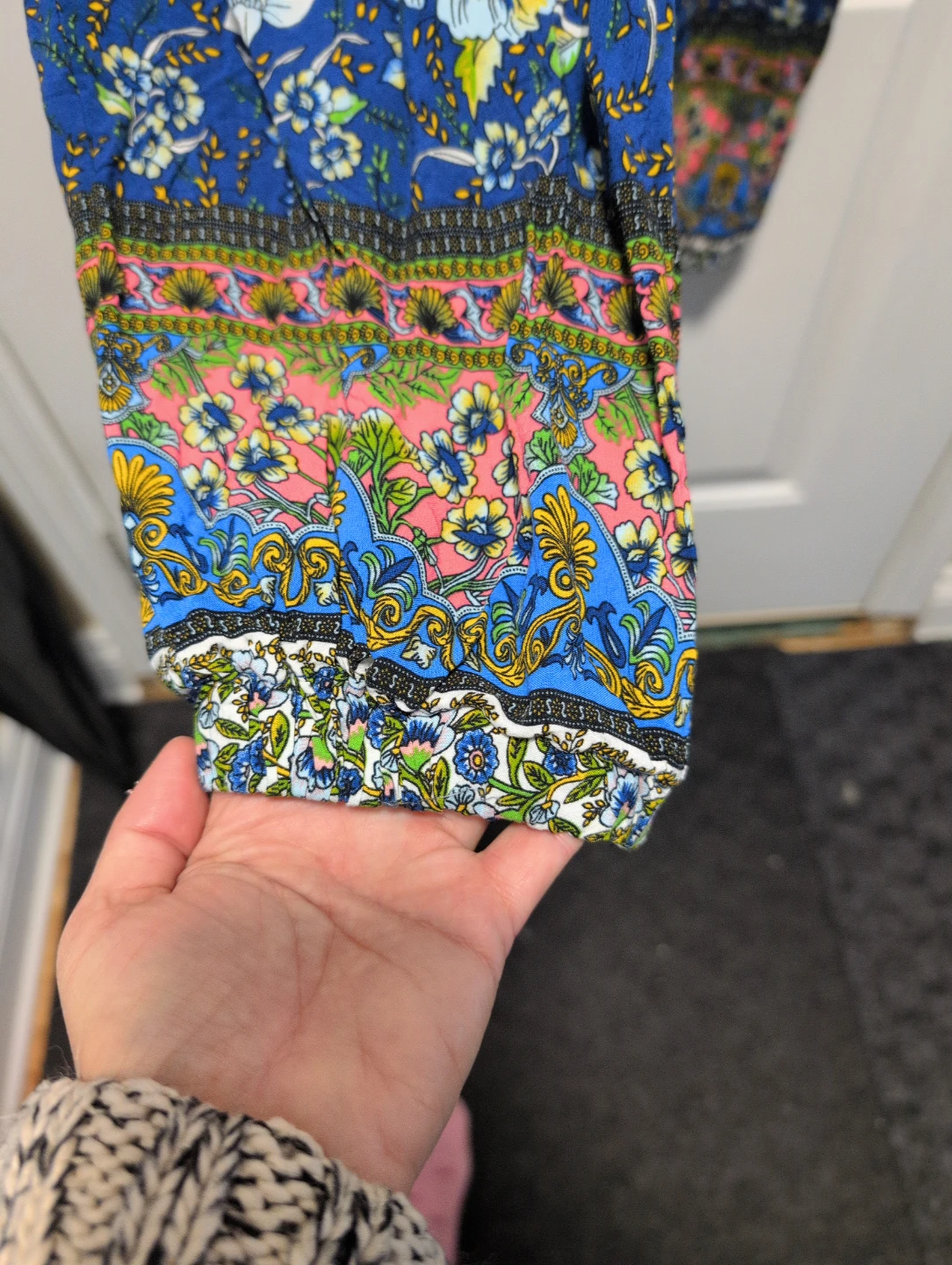 Shein Curve 0XL Blue Floral Print Pants - photo 3
