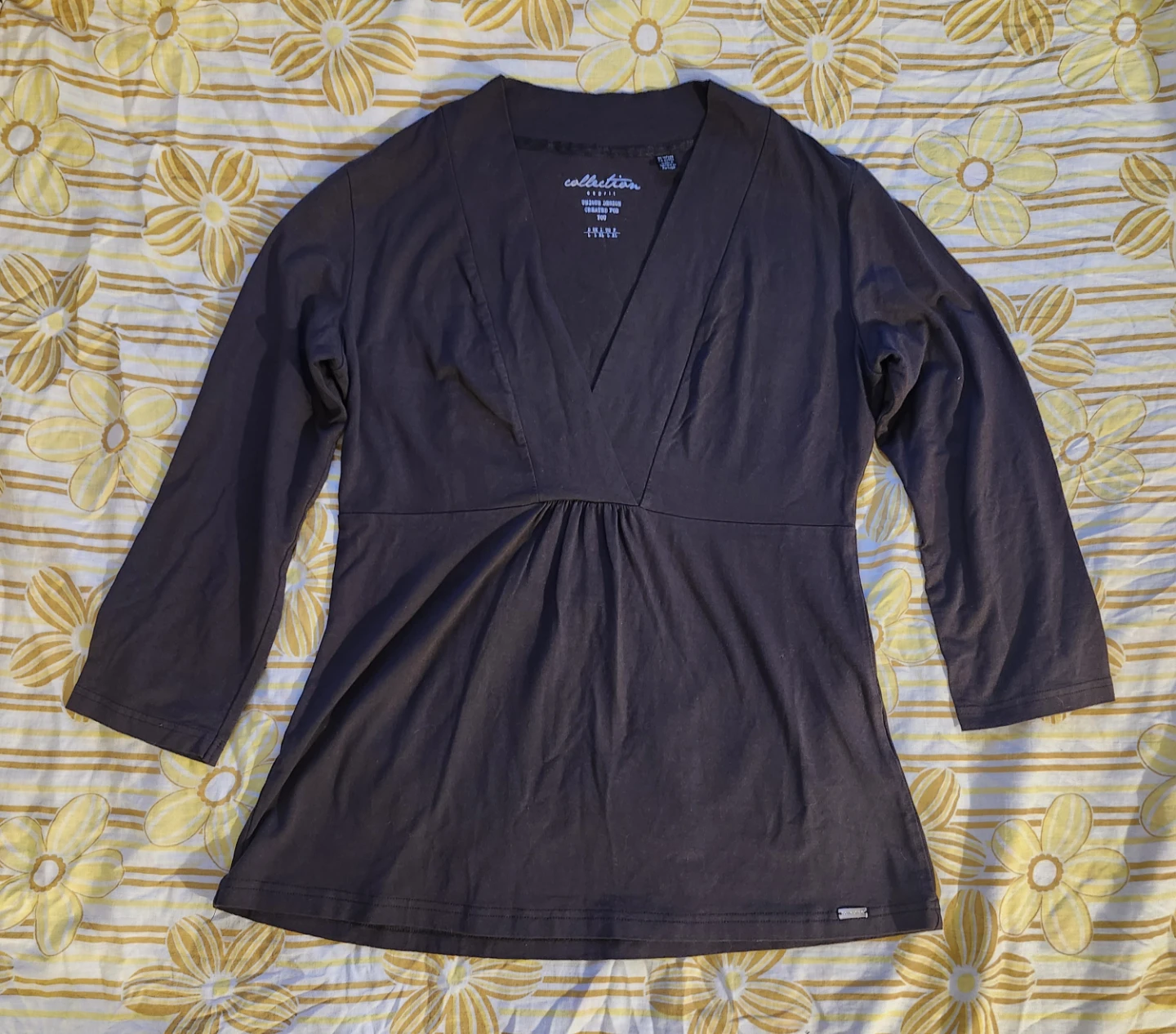 Brown v-neck wrap top