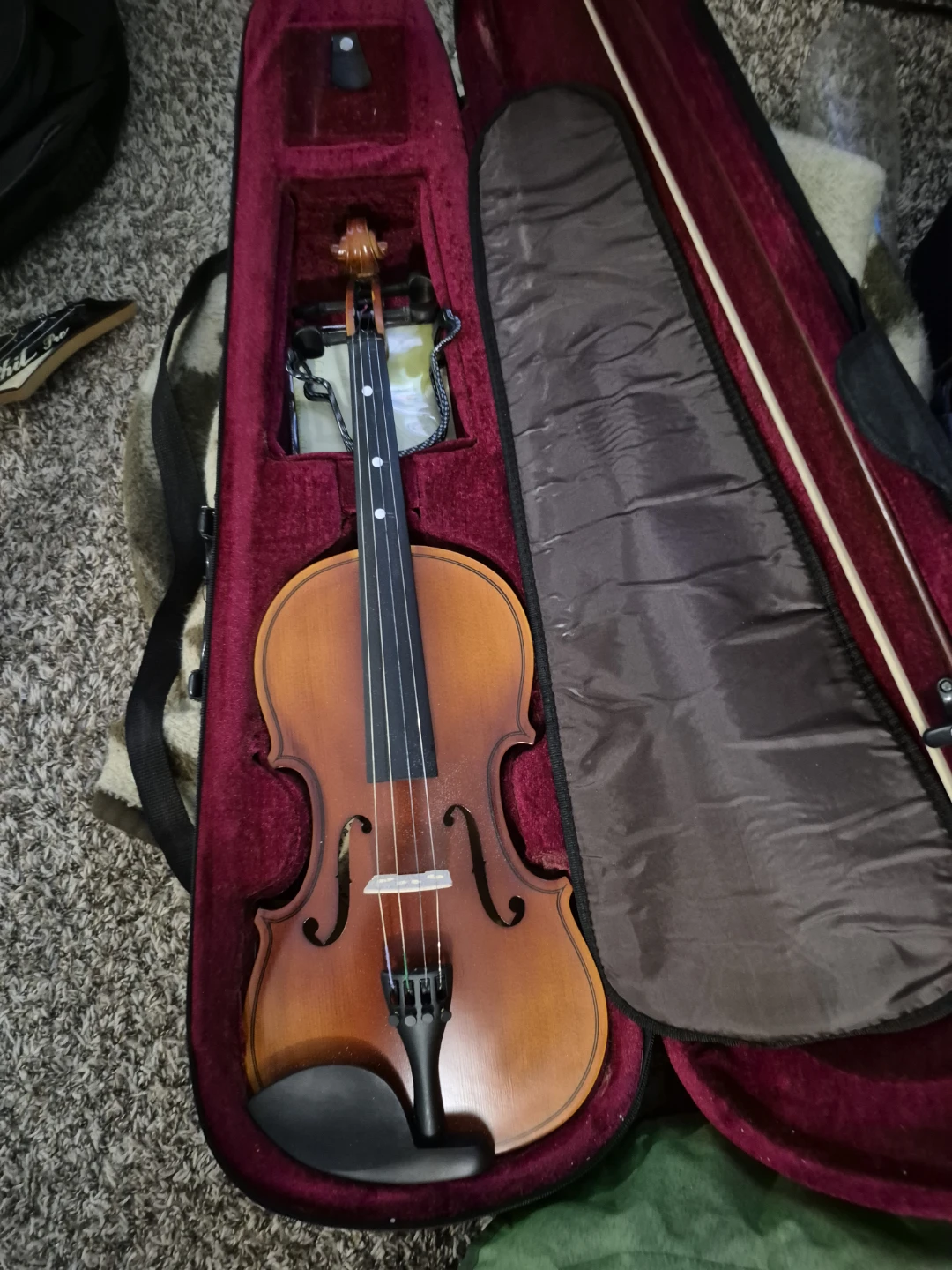 Violin with Case and Bow