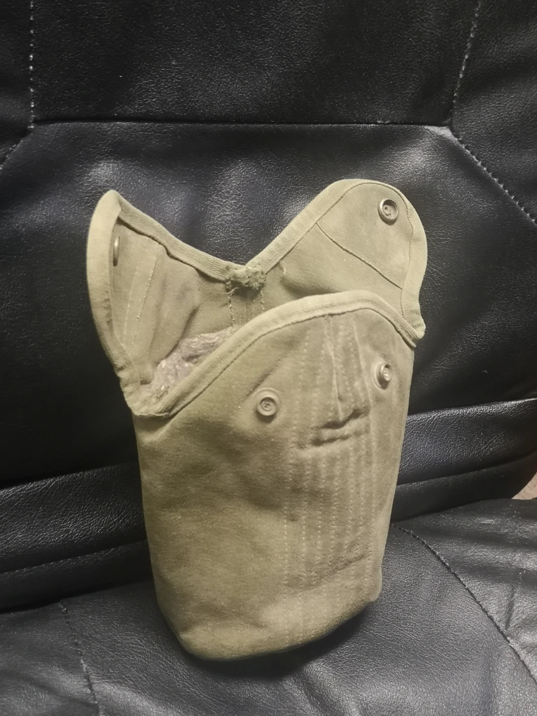 Leather Pouch Bag Camping Hunting Climbing Fishing Water Canteen - photo 4
