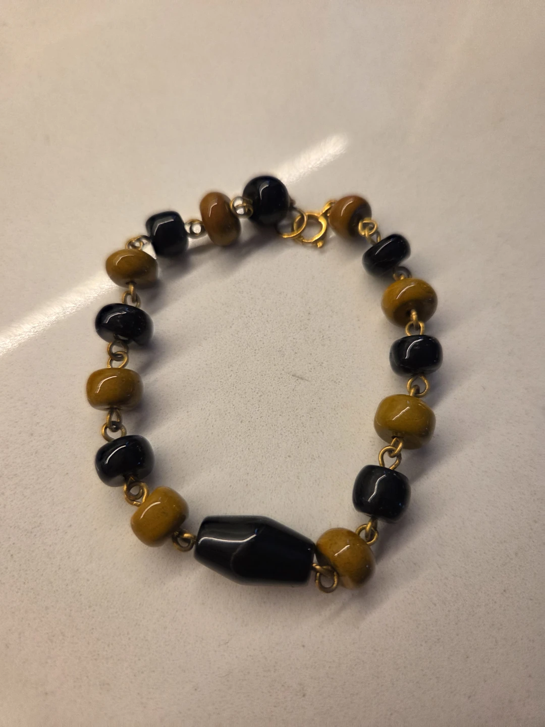 Beaded Bracelet - Black and Amber - photo 2