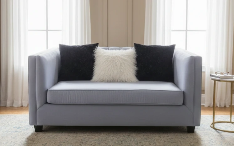 Love seat with pillows