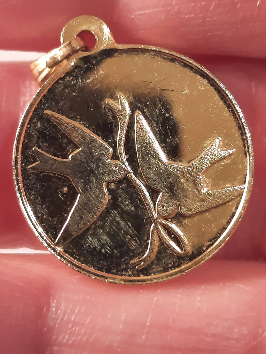 Gold Tone Medallions with Celestial and Bird Designs (Set of 2) - photo 3