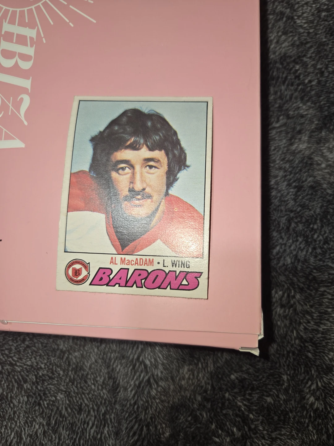 Al MacAdam L. Wing Barons Hockey Card with stats