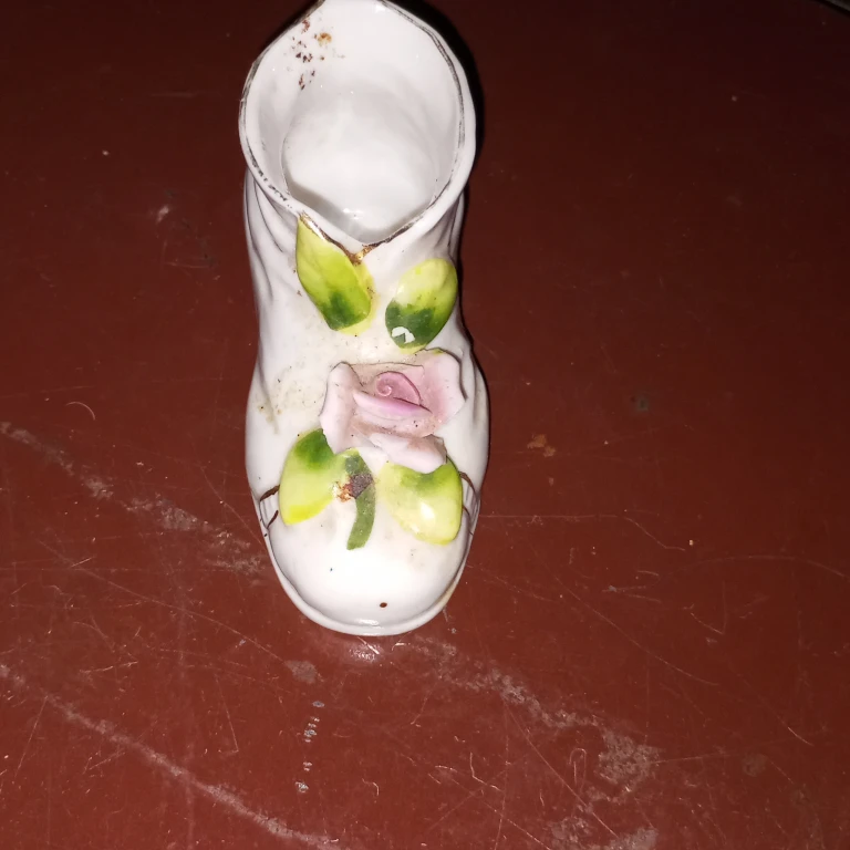 Vintage Ceramic Shoe Trinket with Rose - photo 2