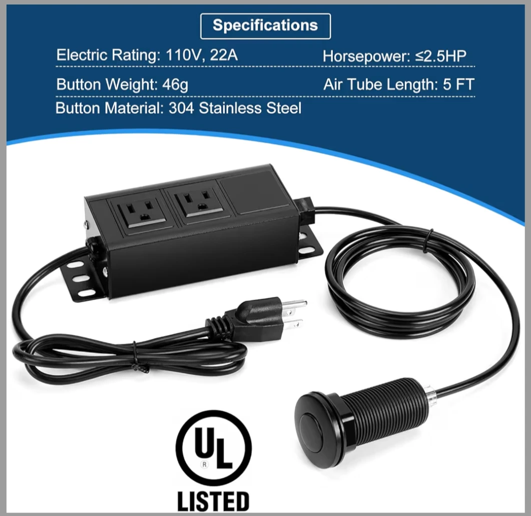 Dual Outlet Garbage Disposal Air Switch Kit - photo 4