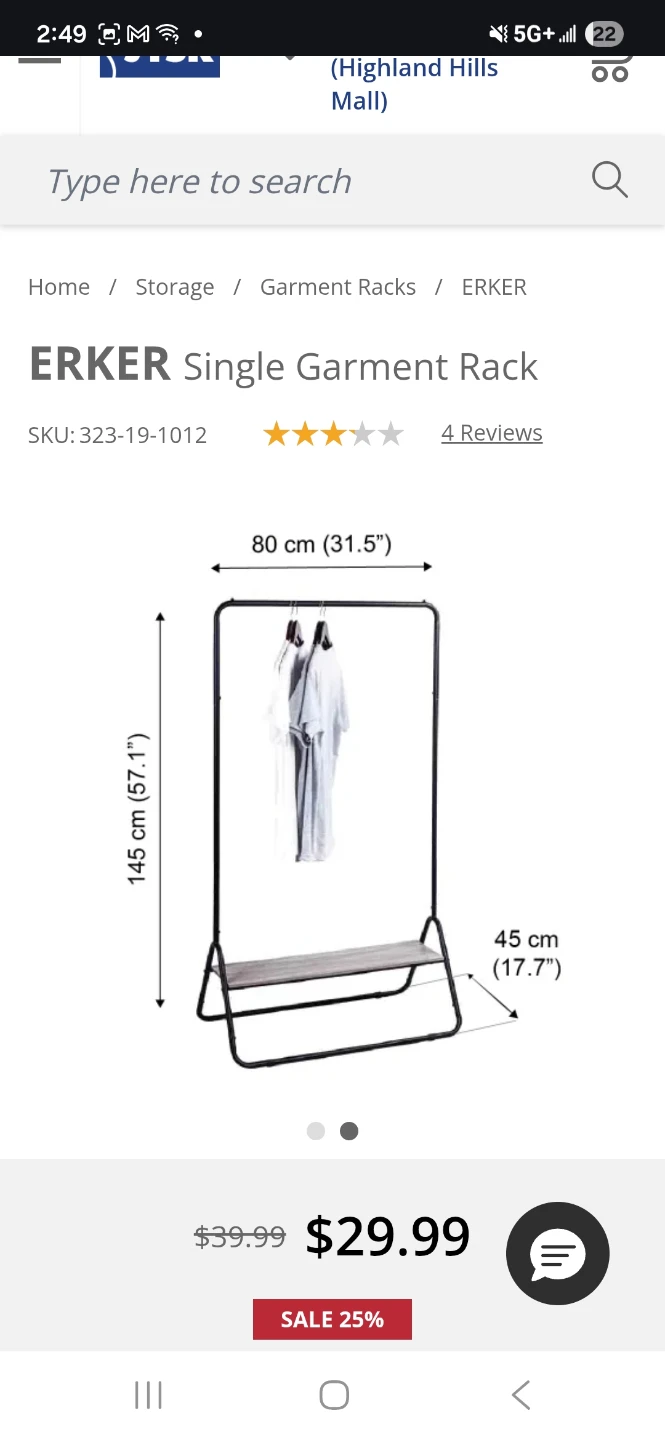 ERKER Single Garment Rack with Shelf - photo 3