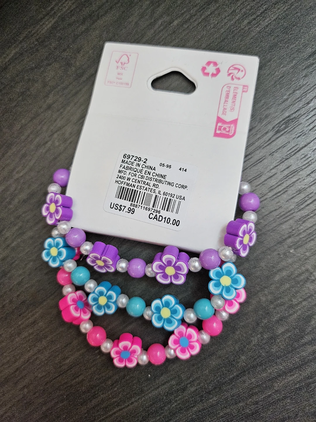 Claire's Club Beaded Flower Bracelets (3 Pack) 🏆 - photo 2