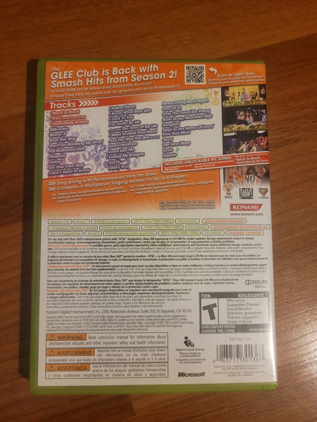 Xbox 360 Glee Karaoke Revolution Volume 3 Video Game - photo 2