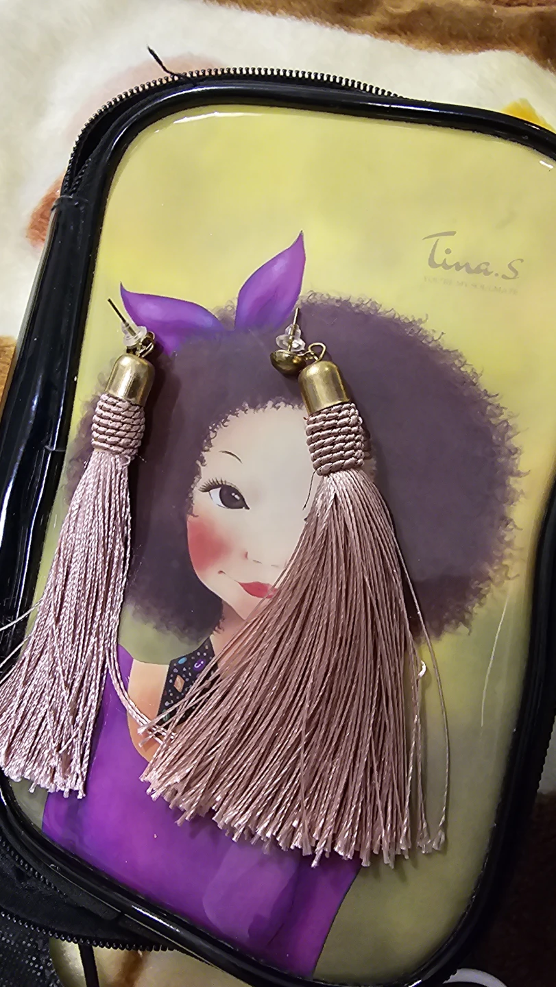 Tassel Earrings - Red and Pink - photo 2