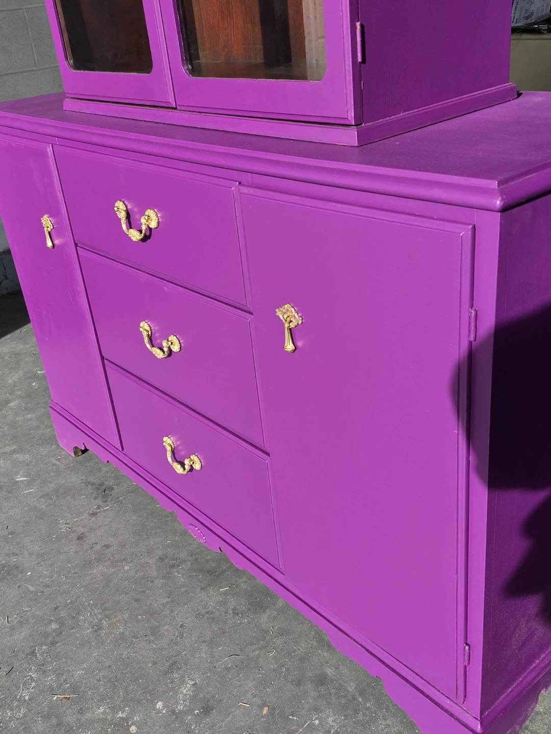 Purple China Cabinet with Drawers - photo 4