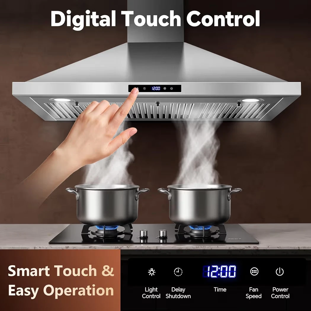 36-inch Stainless Steel Range Hood with Digital Touch Control - photo 5