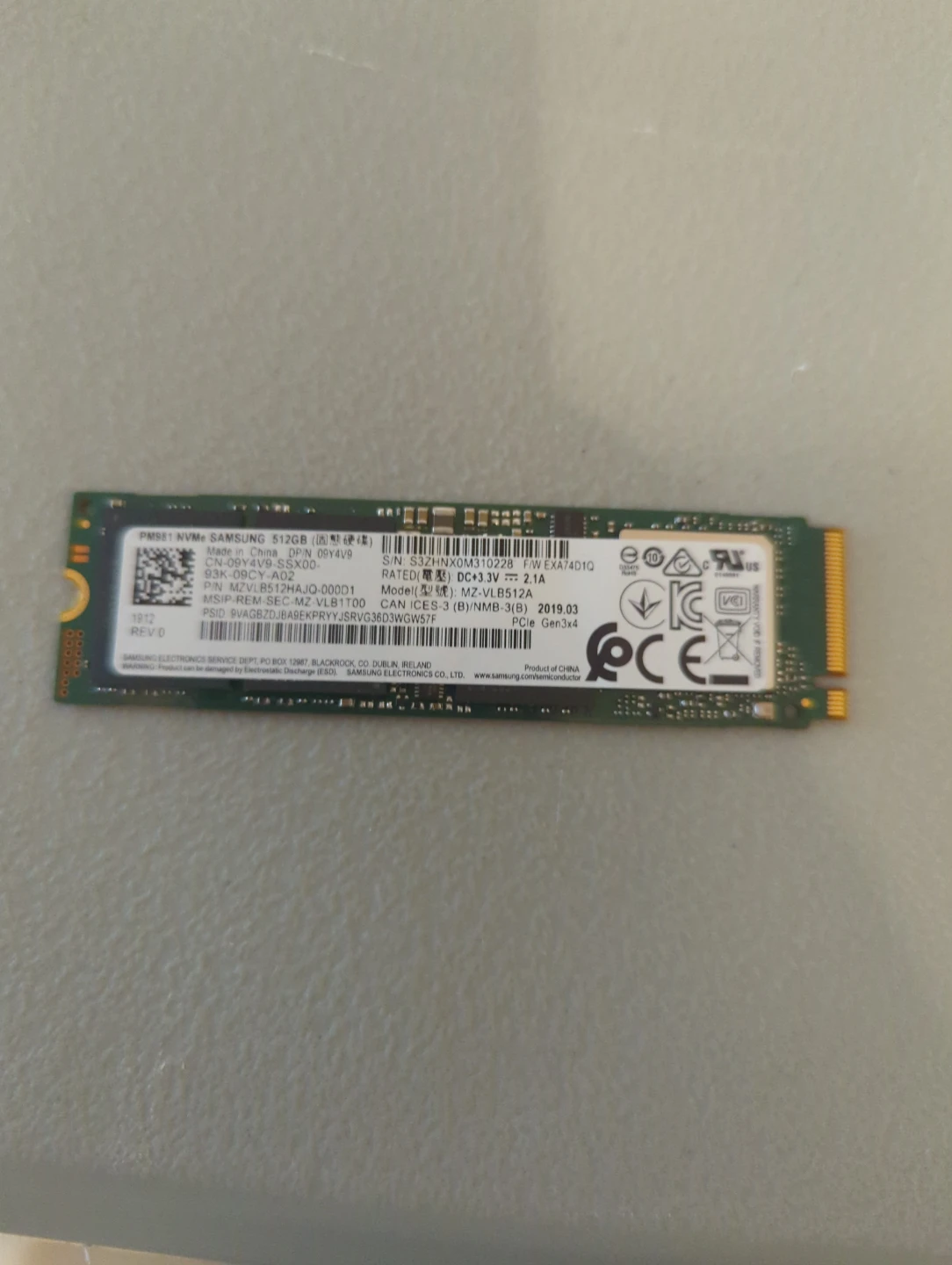 512Gb Samsung nvme