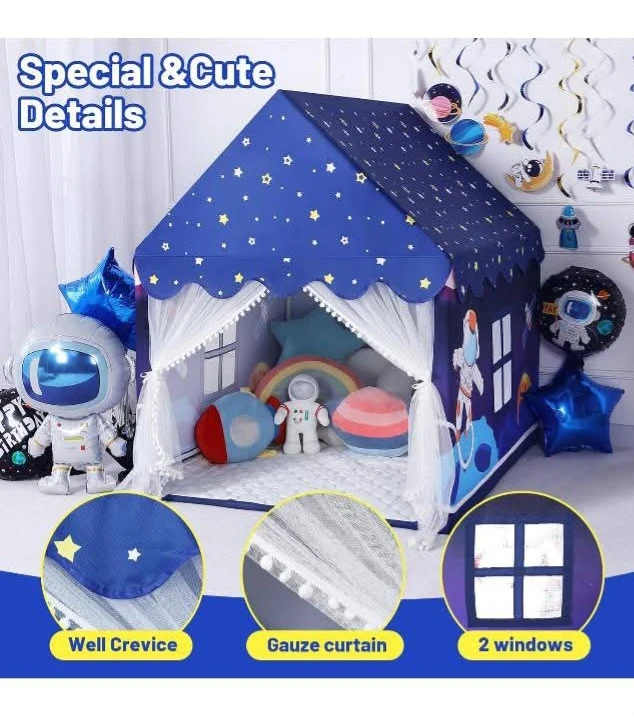 Kids Play Tent with Padded Mat and Star Lights - photo 2