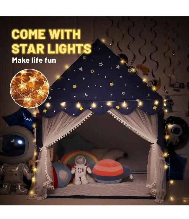 Kids Play Tent with Padded Mat and Star Lights - photo 4