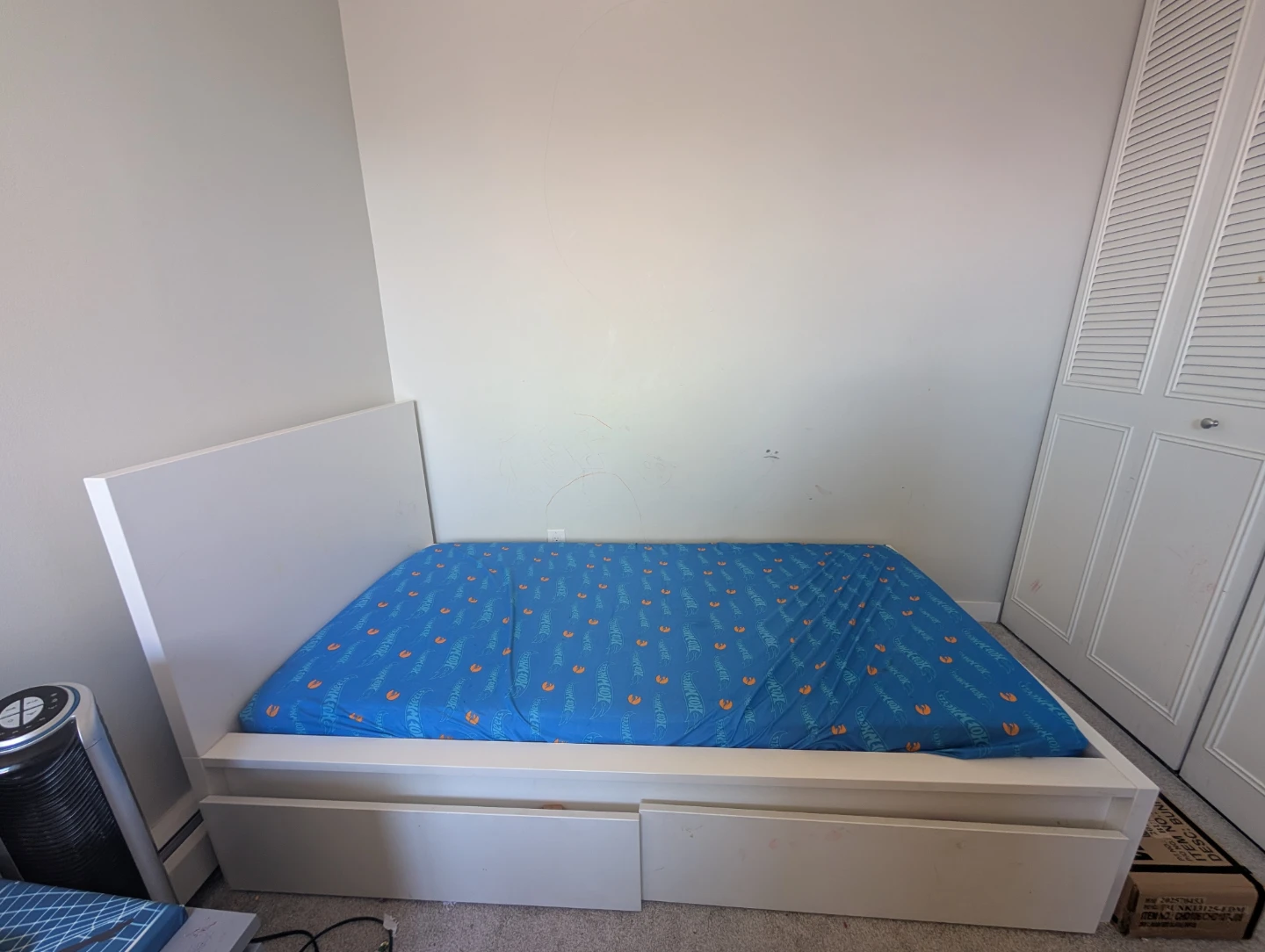 White Bed Frame with Drawers