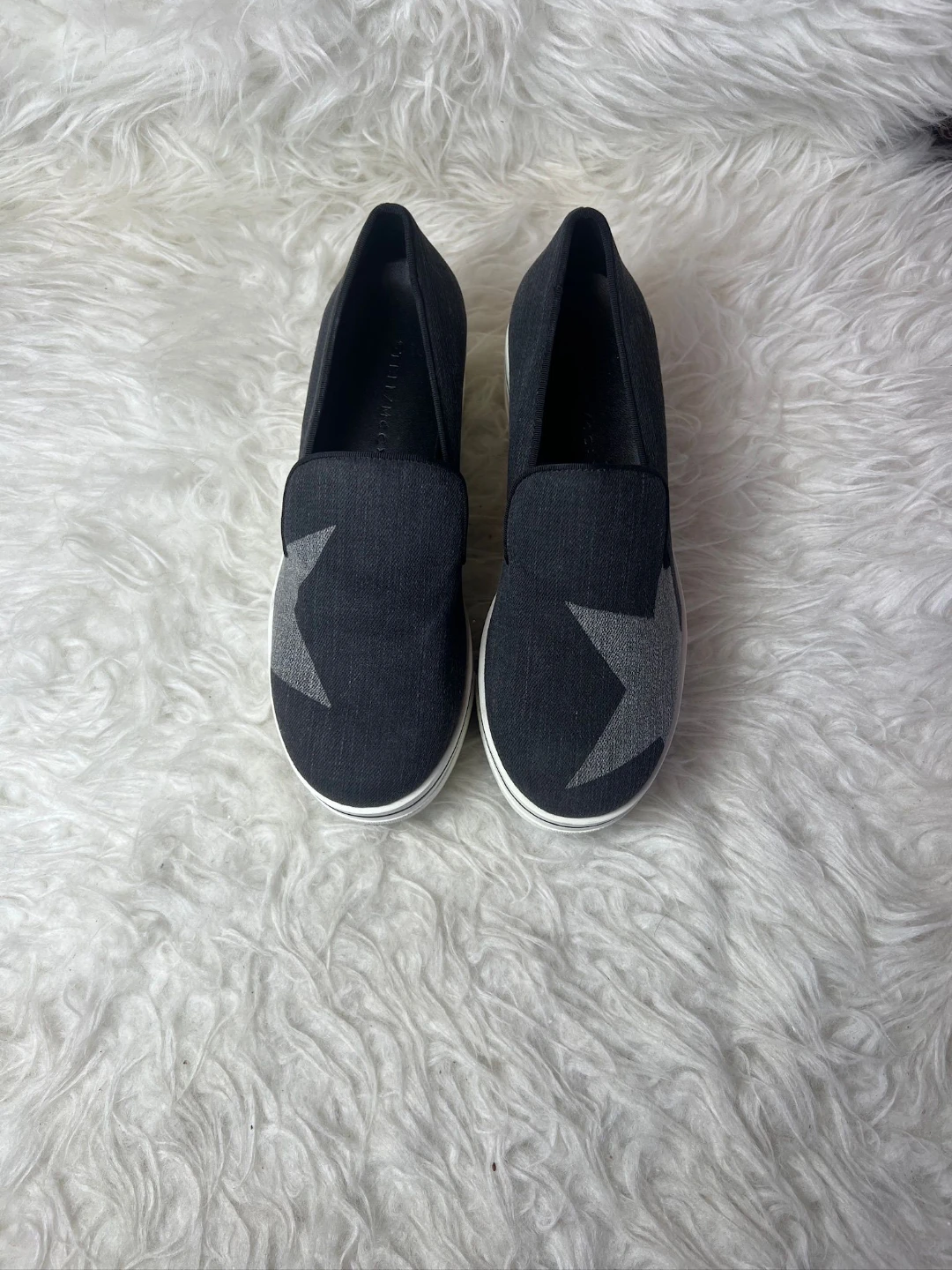 Women's Black Slip-On Sneakers with Grey Stars - photo 5