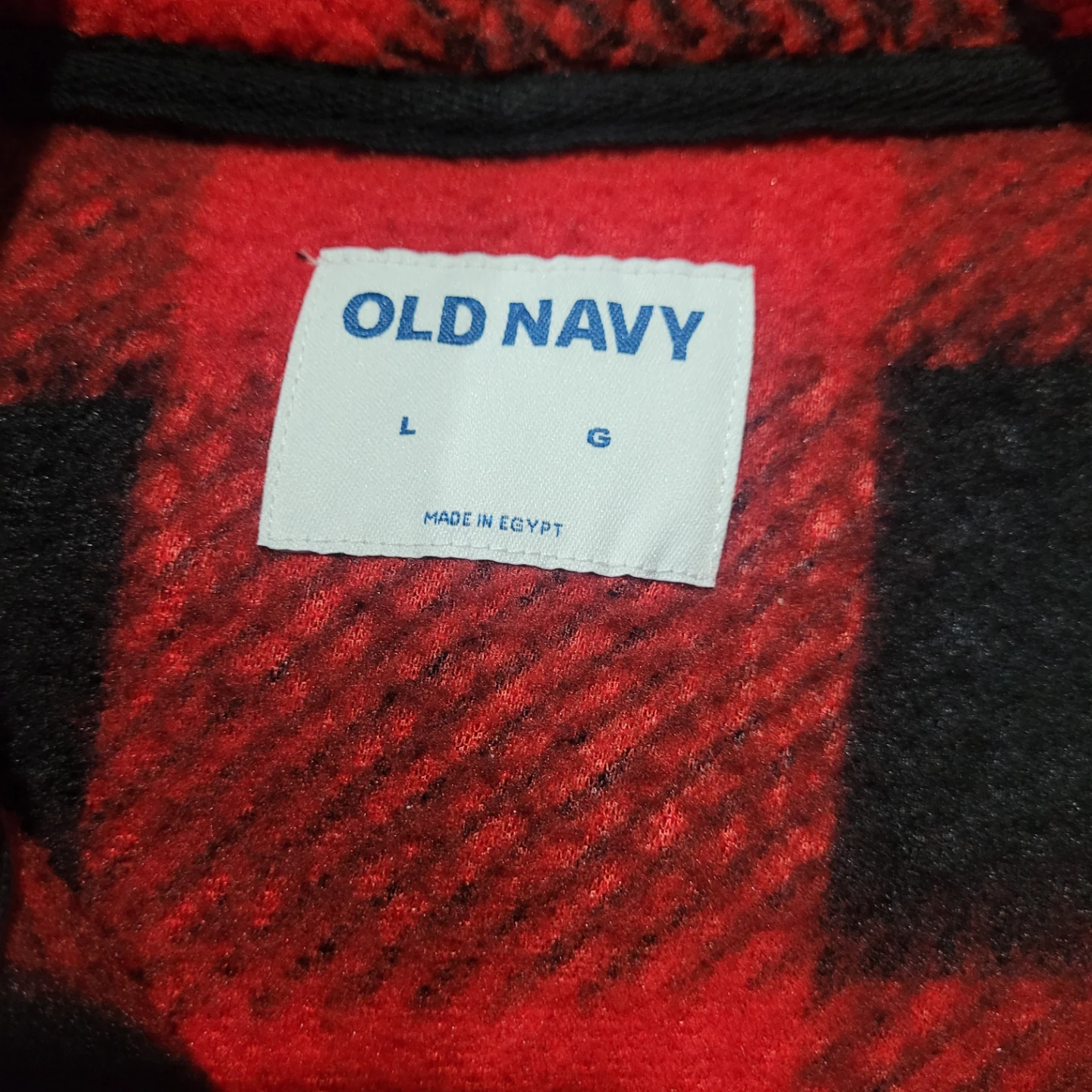 🏆Old Navy Buffalo Check Fleece Pullover - Size L - photo 2