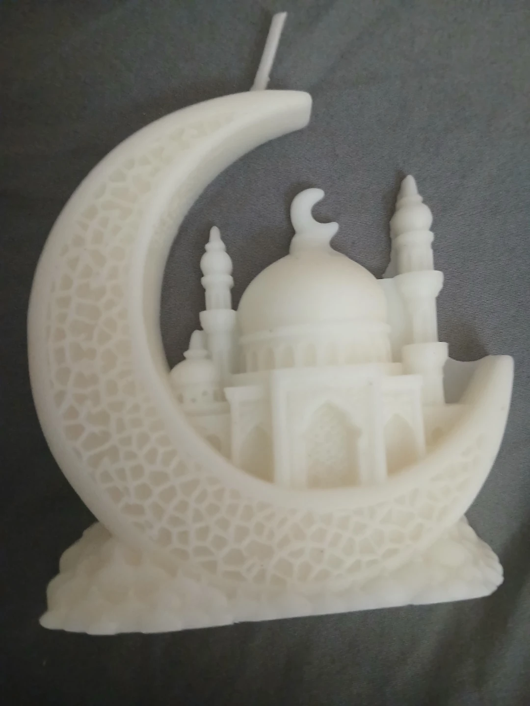 Islamic Mosque and Crescent Moon Candle
