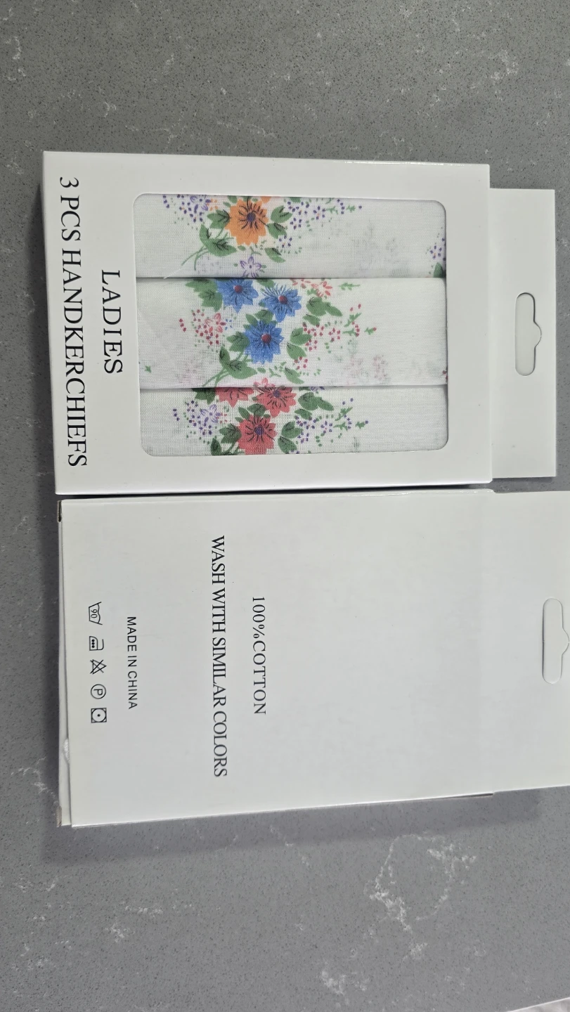 3 Piece Ladies Handkerchiefs - 100% Cotton
