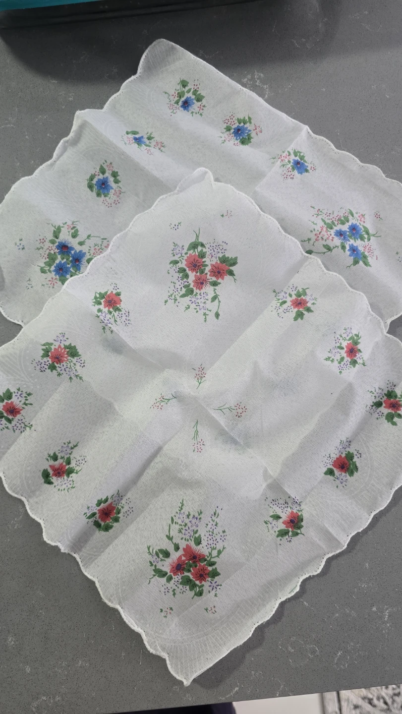 3 Piece Ladies Handkerchiefs - 100% Cotton - photo 2
