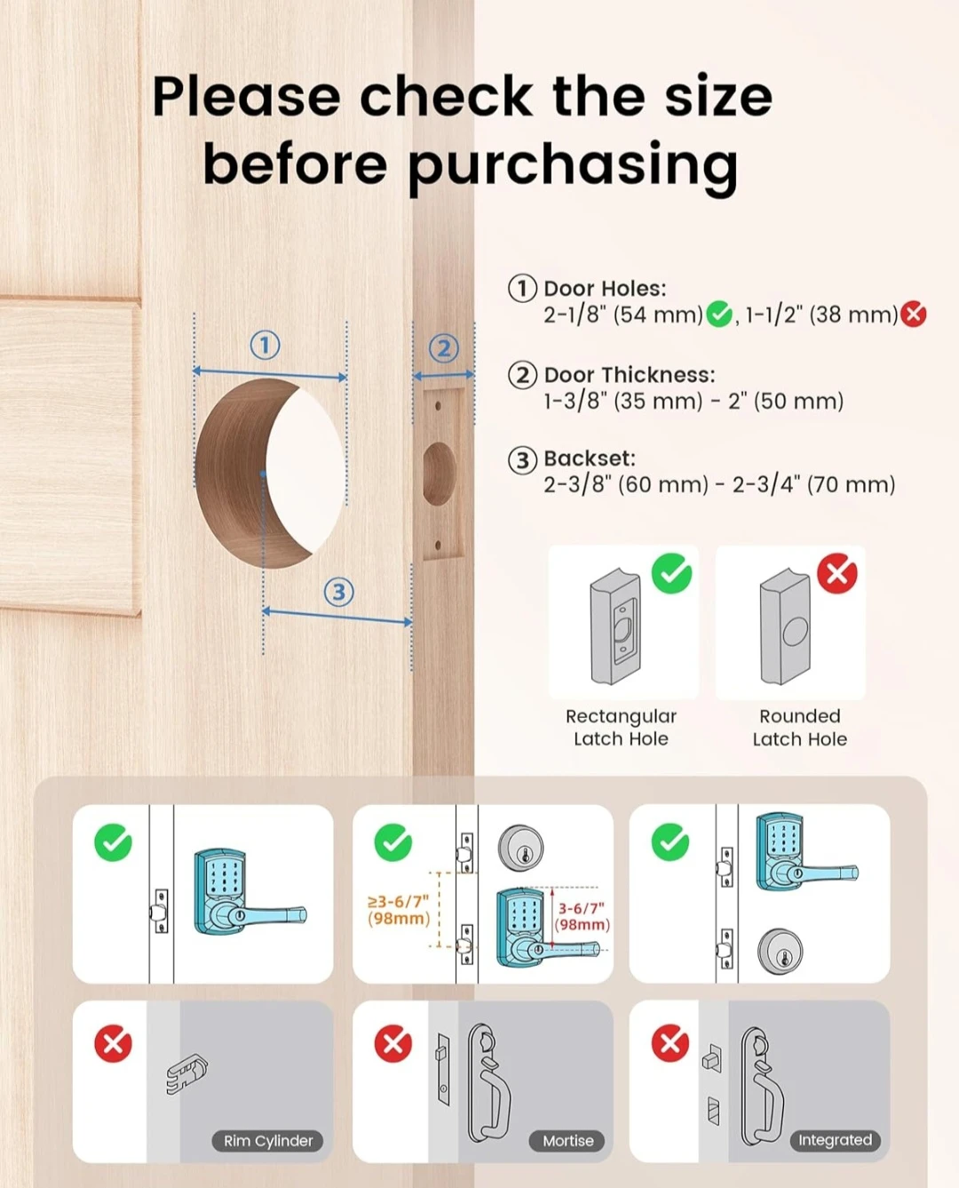 Hidalife Smart Door Lock with Keypad and Handle - photo 4