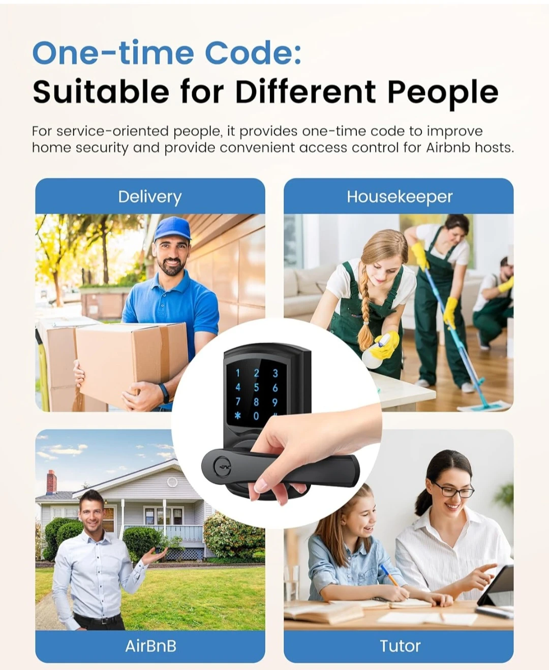 Hidalife Smart Door Lock with Keypad and Handle - photo 5