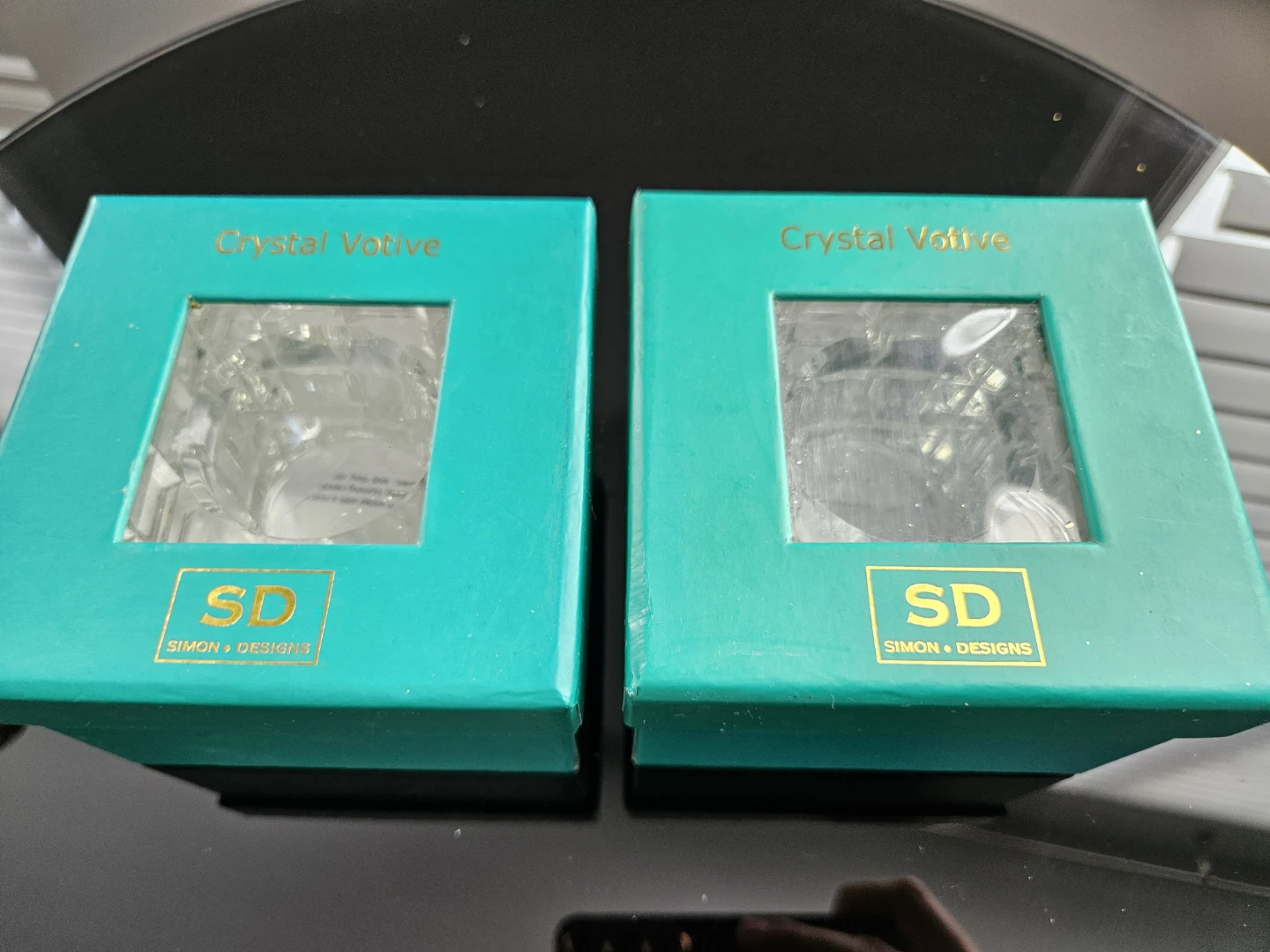 2 Square Crystal Votive Candle Holders - photo 5