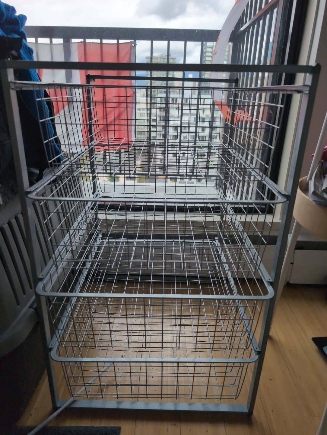 4 Tier metal sturdy  Basket Storage Unit