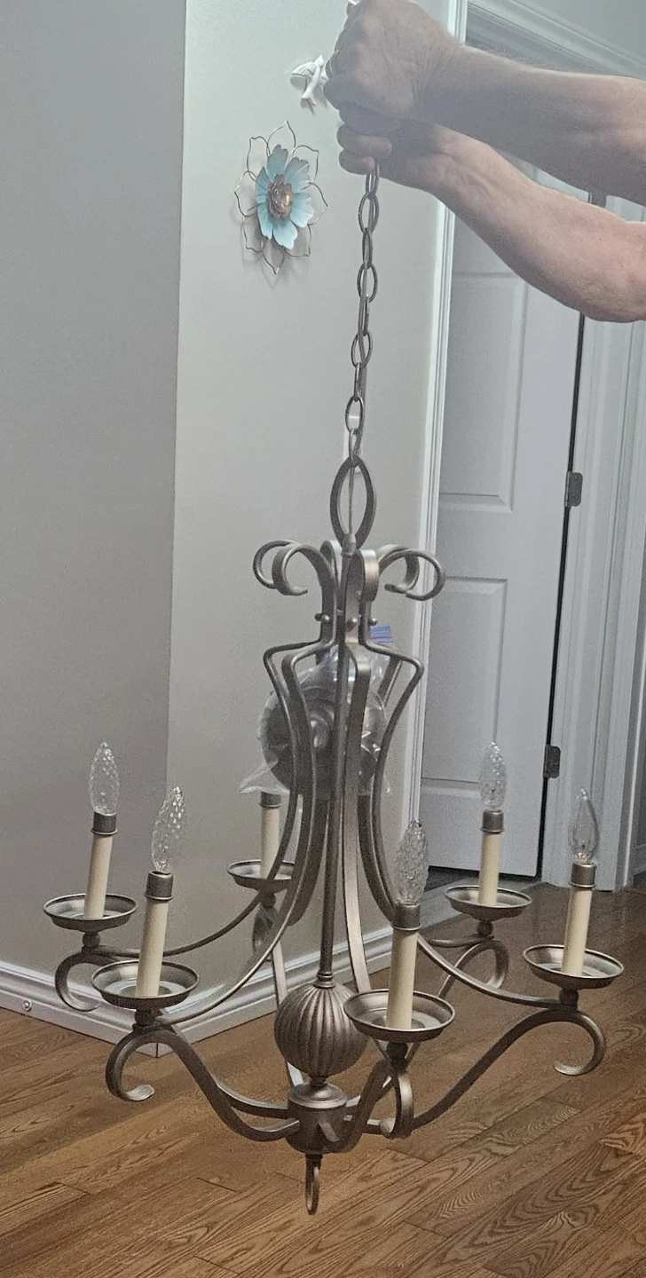 6-Light Pewter Chandelier - photo 2