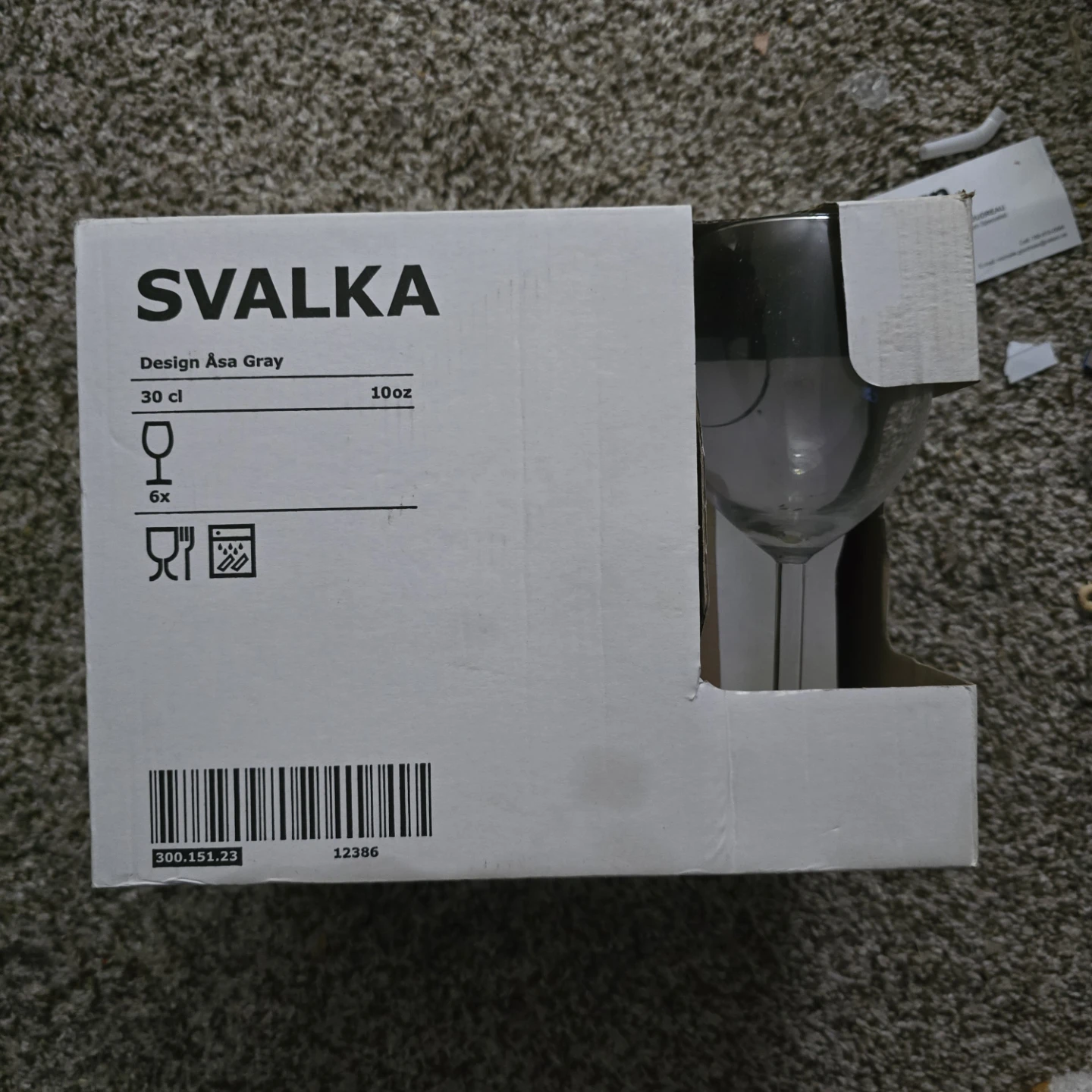 IKEA SVALKA Wine Glasses - Gray (Set of 6)
