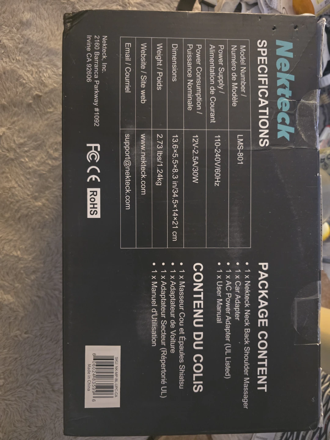 Nekteck Neck and Back Massager with Heat
