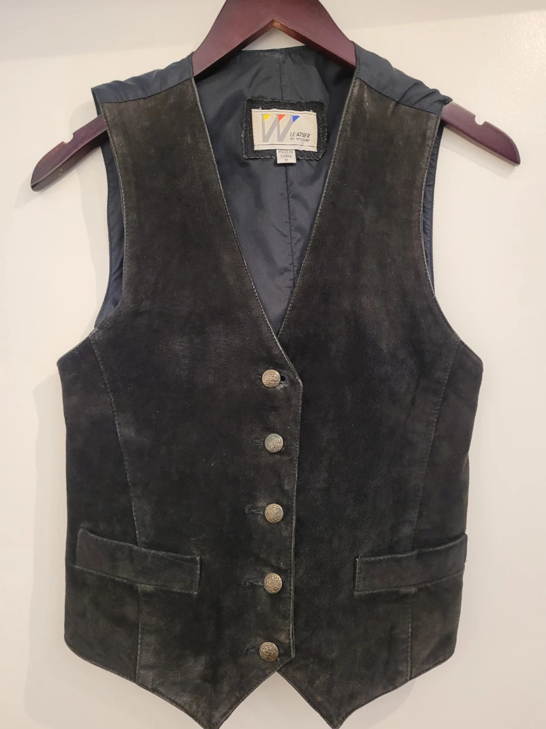 Black Leather Suede Vest - Women's Medium - photo 2