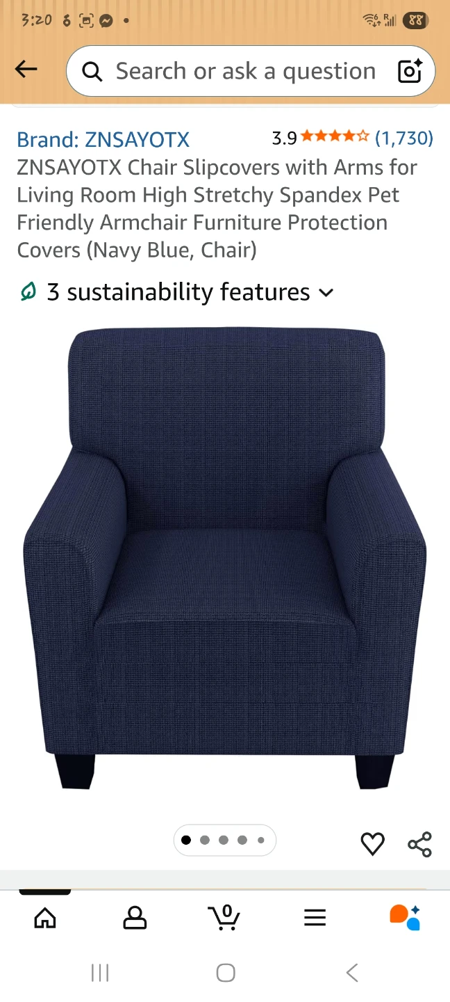 Navy Blue Armchair Slipcover
