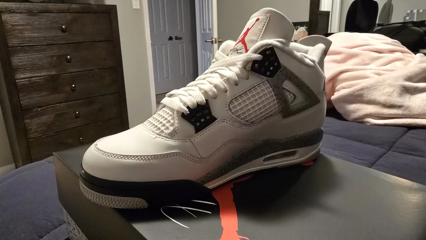 Authentic Air Jordan 4 Retro "White Cement"