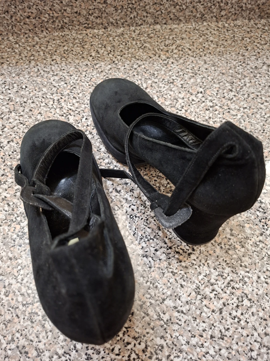 Faire Lady Black Suede Mary Jane Platform Heels Size 38.5🏆 - photo 4