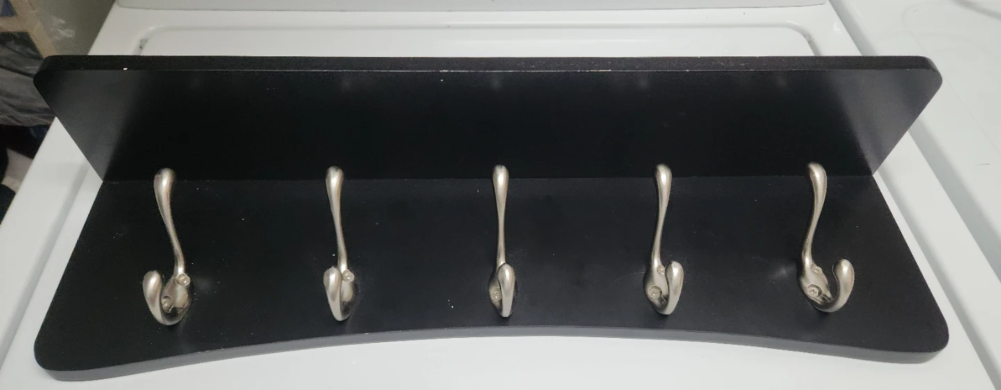 Black Coat Rack with 5 Hooks