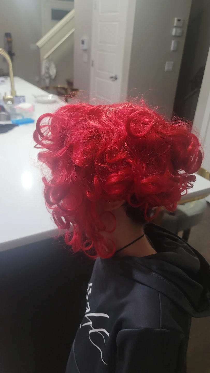Bright Red Curly  Wig - photo 3