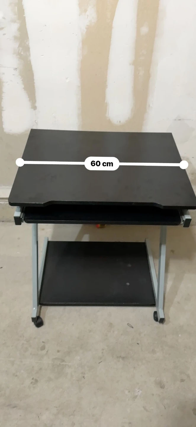Black Rolling Laptop Desk with Keyboard Tray - photo 3