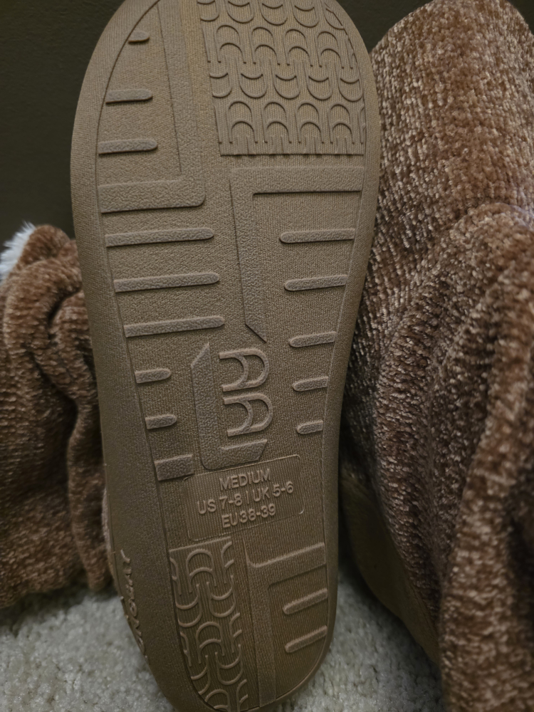 LongBay Plush Boot Slippers - Brown, Medium 7-8 & XLarge 11-12 - photo 2