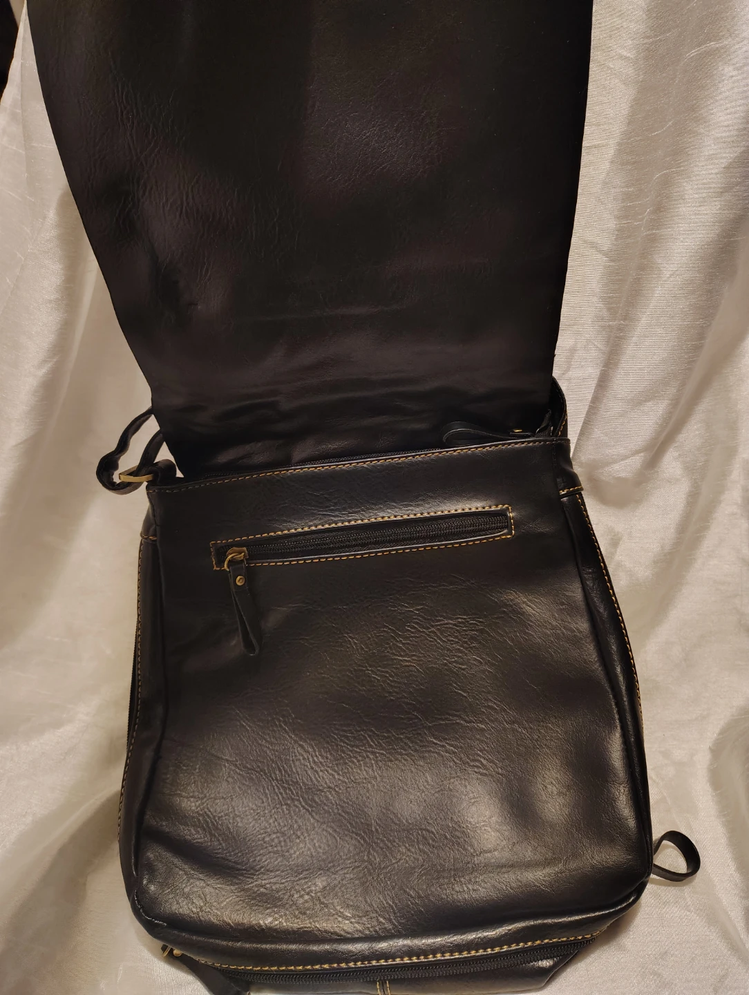 Black Faux Leather Crossbody Bag - photo 4