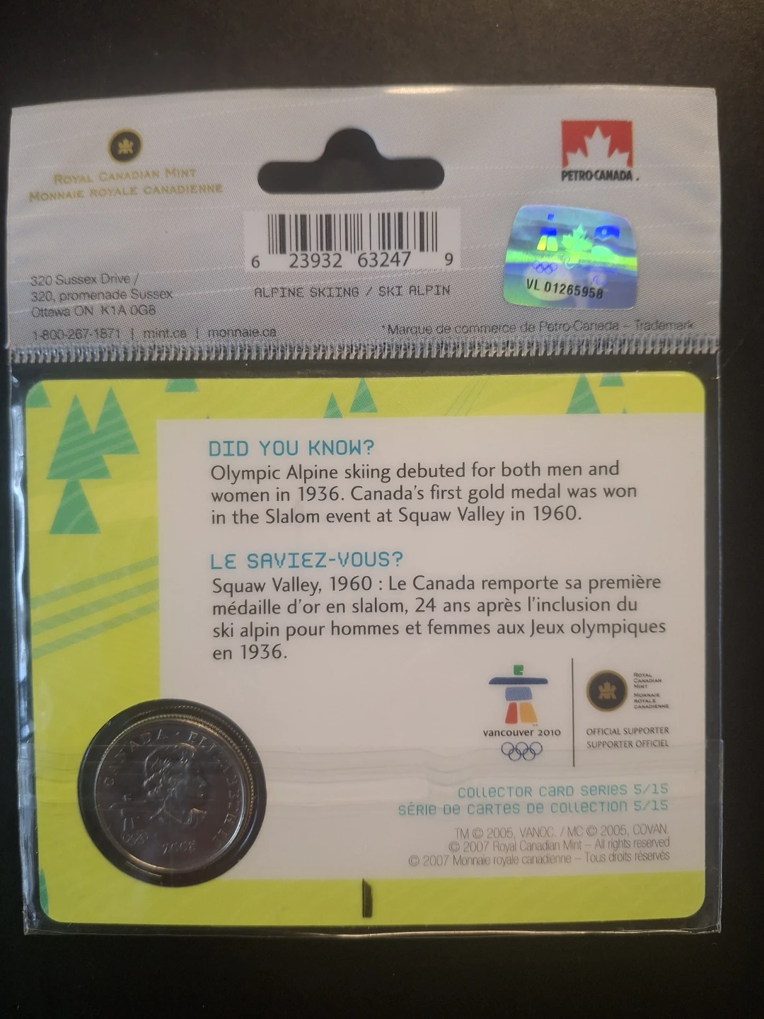 Mule Vancouver 2010 Olympic Winter Games Coin Alpine Skiing Mule - photo 2