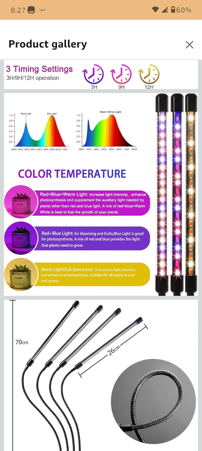 LEOTER 4-Head LED Grow Light for Indoor Plants - photo 2