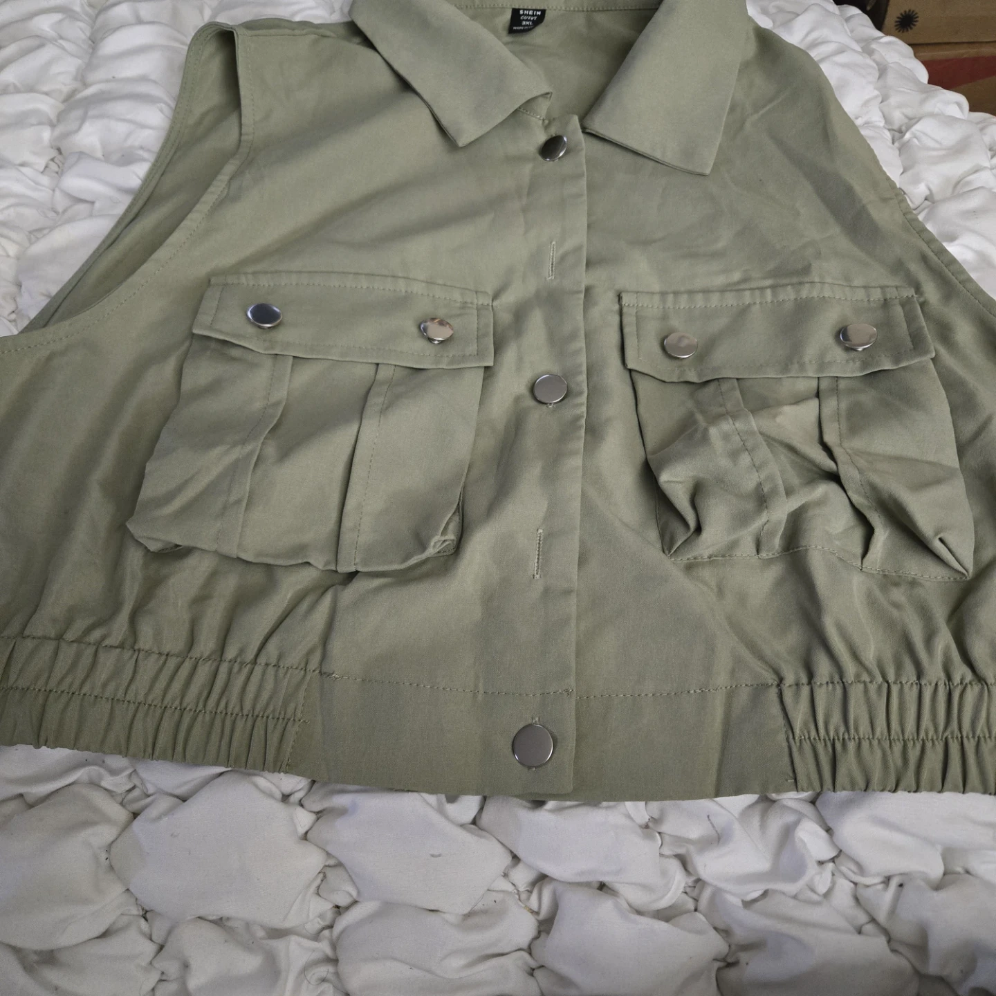 SHEIN Utility Vest - Olive Green