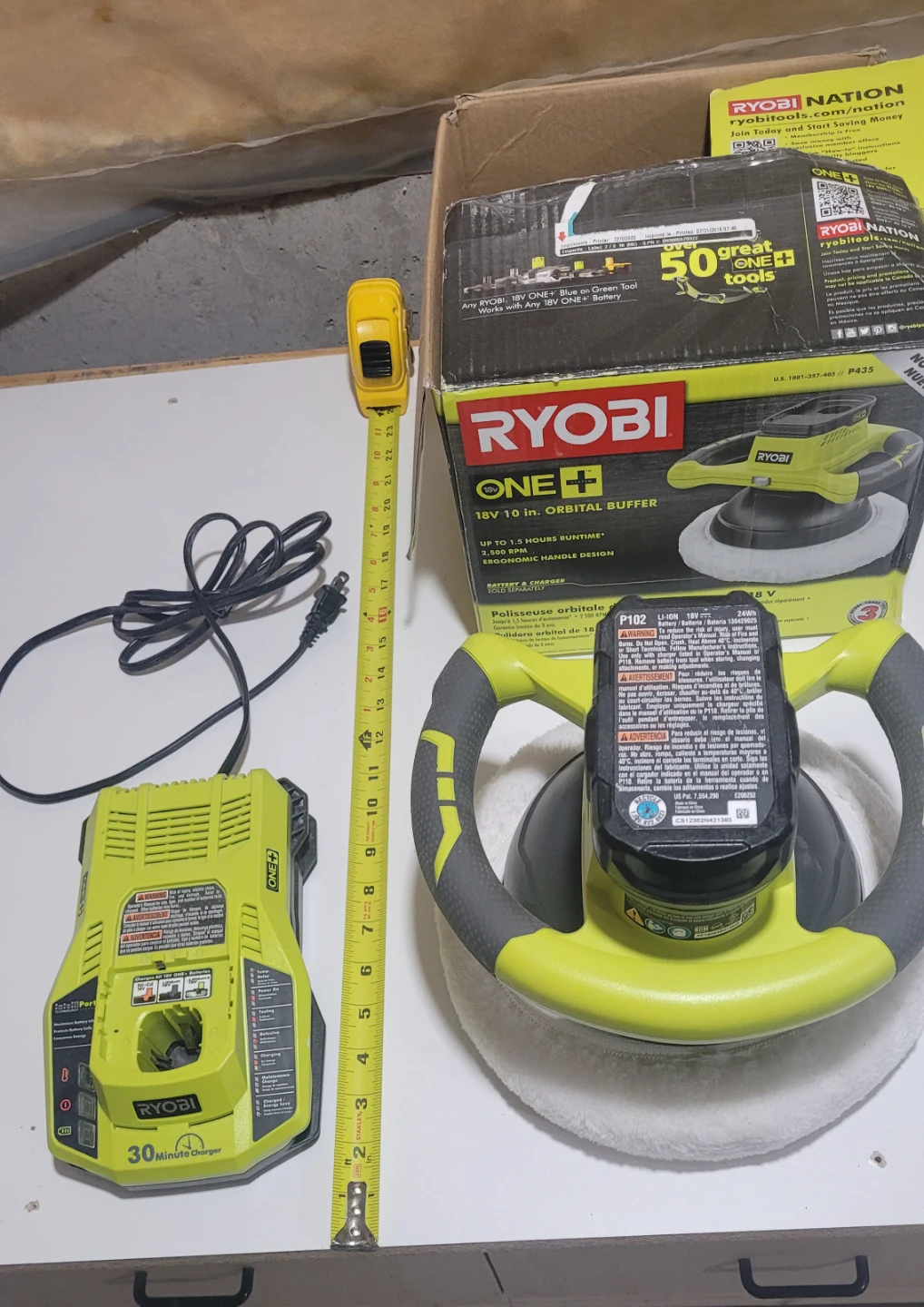 Ryobi ONE+ 18V 10-inch Orbital Buffer Kit - photo 2