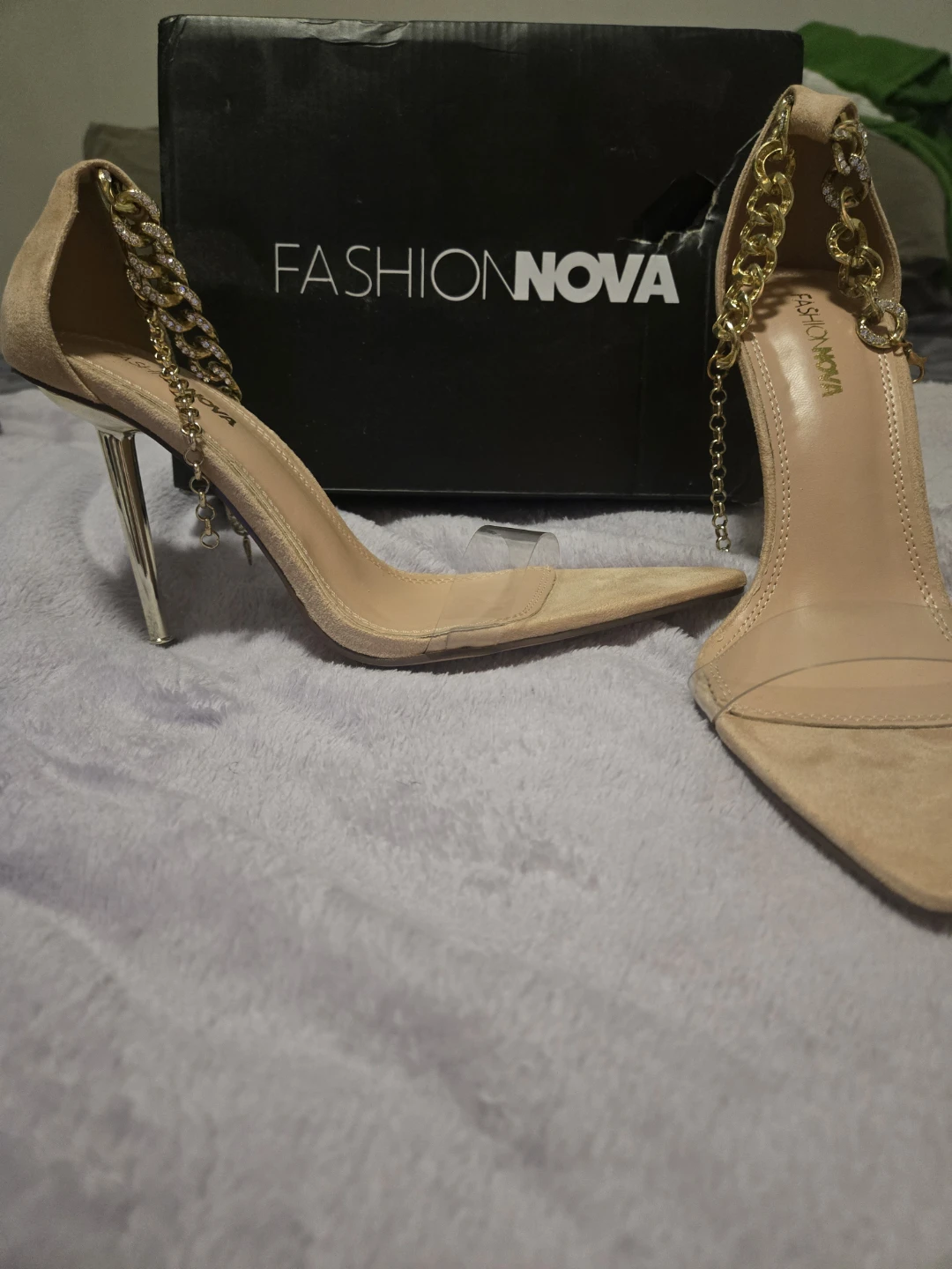 Fashion Nova Women's Heels with Gold Chain Detail - photo 2